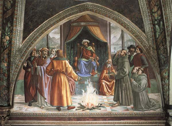 Domenicho Ghirlandaio Feuerprobe des Hl.Franziskus vor dem Sultan oil painting image